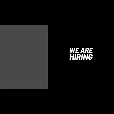 We are hiring, black background with grey rectangle and white text Stock Footage 245473962