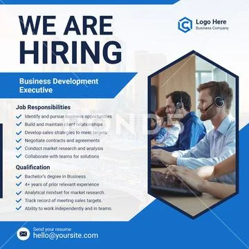 We are hiring business development role job opportunity Modello PSD