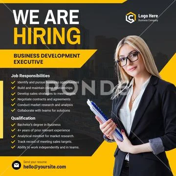 We are hiring business development executive job opportunity PSD Template