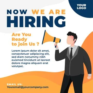 We are hiring design concept. Social media post template Stock Illustration
