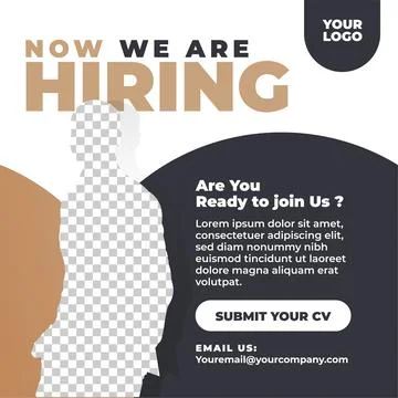 We are hiring design concept. social media post template Stock Illustration