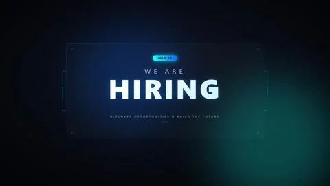 We are hiring digital motion modern corporate recruitment announcement back.. Video stock 344851844
