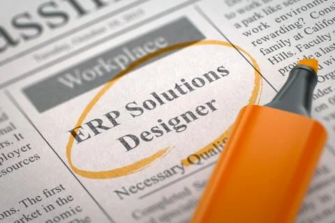 We are Hiring ERP Solutions Designer 스톡 일러스트
