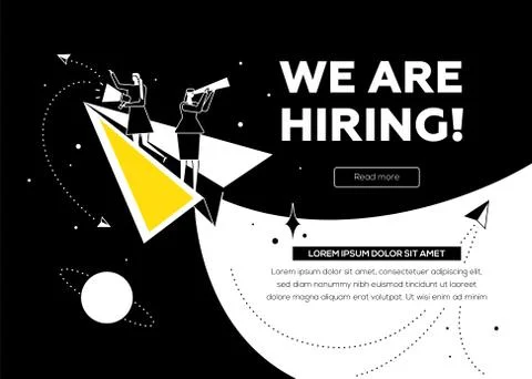 We are hiring - flat design style colorful illustration Stock Illustration