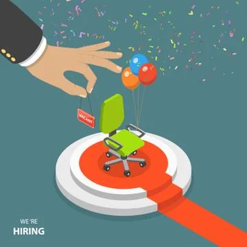 We are hiring flat isometric vector concept Stock Illustration
