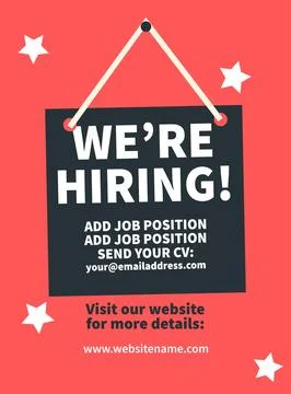 We are hiring flyer poster or social media post design Stock Illustration
