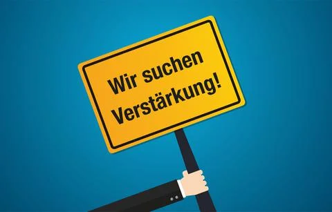 We are hiring in German text application job work application flat vector design Illustrazione stock