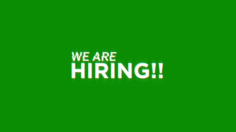 We are hiring glitch Graphic vintage twitched text effect 4k video animation 動画素材 312975920
