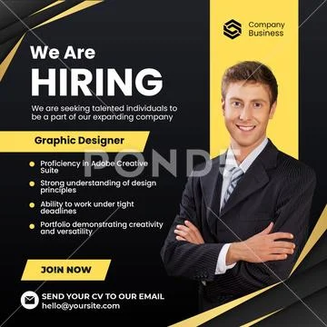 We are hiring graphic designer opportunity available now Modello PSD
