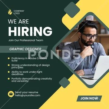 We are hiring graphic designer join our team now PSD Template