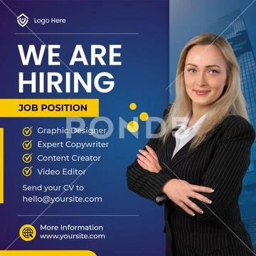 We are hiring graphic designer and other positions job opening announcement PSD 템플릿