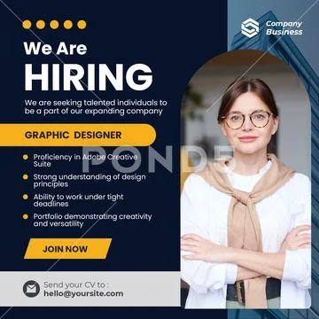 We are hiring graphic designer job opportunity PSD Template