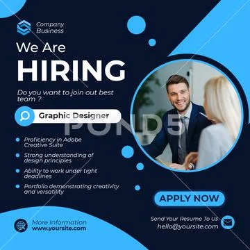 We are hiring graphic designers apply now Template PSD