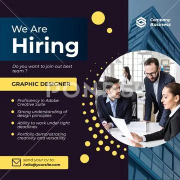 We are hiring graphic designers for a modern company PSD 템플릿