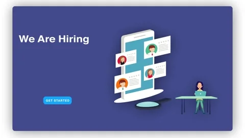 We Are Hiring Graphic with Modern Job Recruitment Illustration Design Video stock 341920120