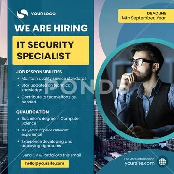 We are hiring an it security specialist PSD Template