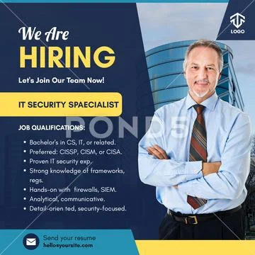 We are hiring it security specialist join our team now Plantilla PSD