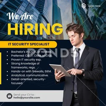 We are hiring it security specialist job opportunity PSDテンプレート