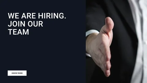 We are hiring, join our team - text animation with business team background  Stock Footage 242584667