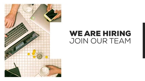 We are hiring, join our team white background with working desk image Stock Footage 243448850
