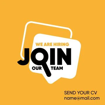 We are hiring, join our team illustration.Search button vector illustration Stock Illustration