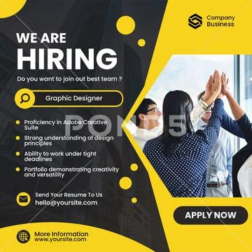 We are hiring join our team apply now PSD Template