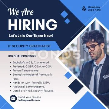We are hiring join our team now PSD Template