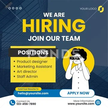 We are hiring join our team recruitment announcement Modello PSD