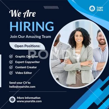 We are hiring join our amazing team open positions PSD Template