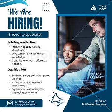 We are hiring join our team and grow your career PSDテンプレート