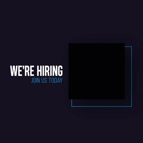 We are hiring, join us today black background and rectangle Stock Footage 245473953