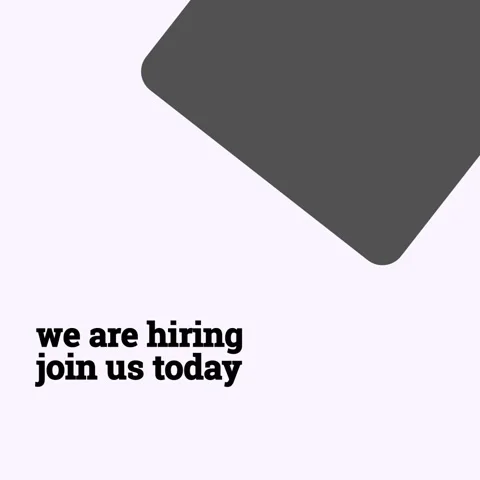 We are hiring, join us today white background and gray rectangle Stock Footage 245474035