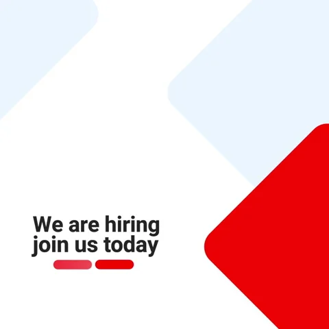 We are hiring, join us today, text animation with white background and multi Stock Footage 248041731