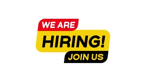 We Are Hiring Join Us Animation on White and Yellow Background for Job Vaca.. Stock Footage 309886666
