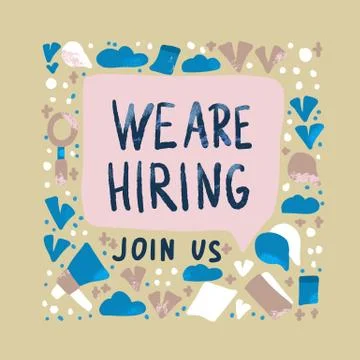 We are hiring Join us poster. Template for business. Vector concept illustrat Stock Illustration