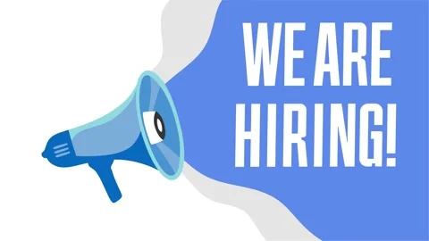 We are hiring, with a loudspeaker Stock Footage 318510683