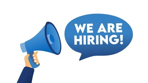 We are hiring, with a loudspeaker Vídeos de archivo 318510688