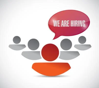We are hiring message and team. illustration Stock Illustration