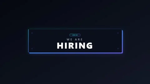 We are hiring neon motion title card for corporate recruitment and job open.. Vídeo Stock 344851840