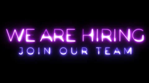 We are hiring neon text animation Stock Footage 287406019
