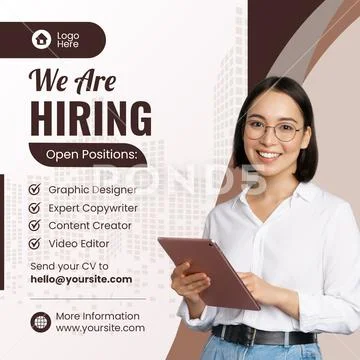 We are hiring open positions graphic designer and more PSD Template