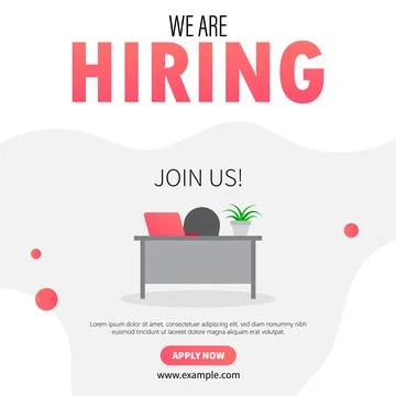 We are hiring post, desk illustration. Stock Illustration