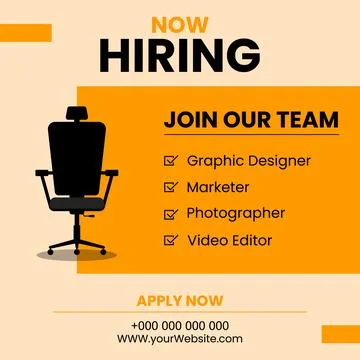 We are hiring post, join our team announcement. Stock Illustration