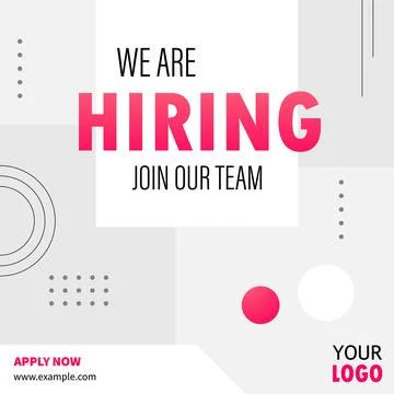 We are hiring post, join our team announcement.  Stock Illustration