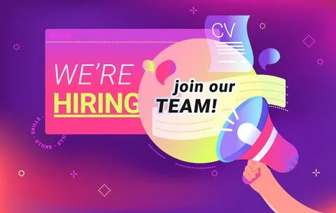 We are hiring professionals, join our team Stock Illustration