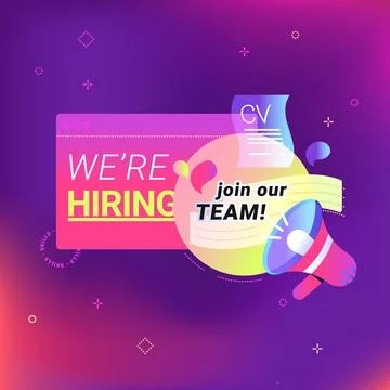We are hiring professionals, join our team Stock Illustration