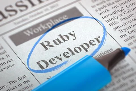 We are Hiring Ruby Developer. 3D 스톡 일러스트