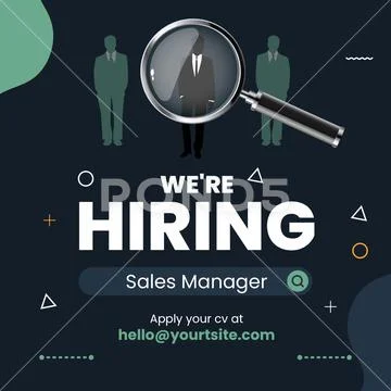 We are hiring sales manager opportunity magnified PSD Template