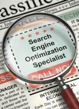 We are Hiring Search Engine Optimization Specialist. 3D Stock Illustration