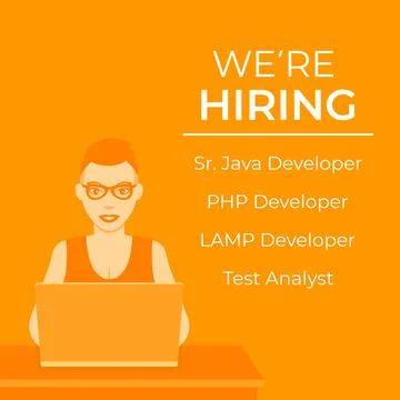 We are hiring software developers, vector Stock Illustration